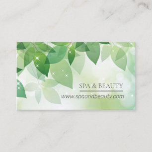 Frischer grüner Blätter-Schein-Wellness-Center u. Visitenkarte