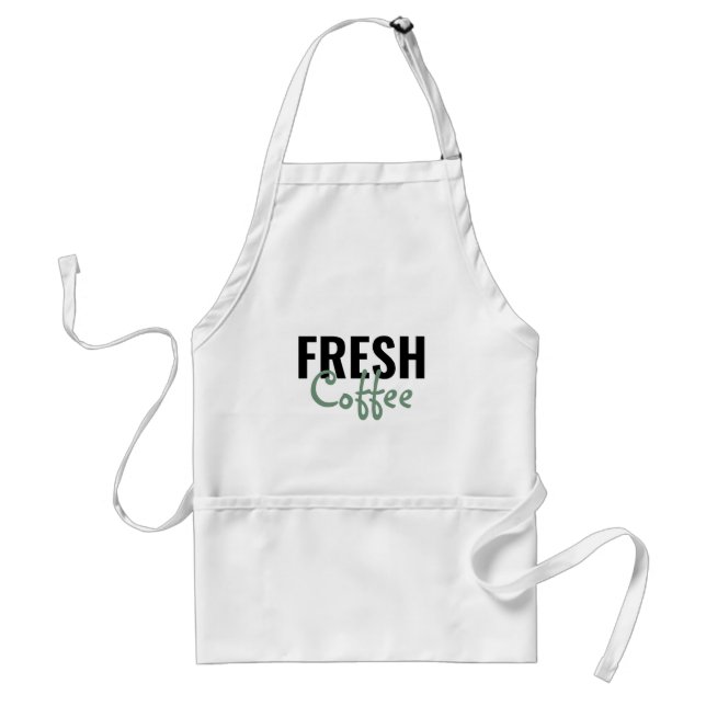 Frischer Kaffee Fetter Schwarzer Grüner Apron Schürze (Vorne)