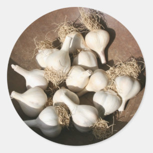 Frischer Knoblauch am Runder Aufkleber