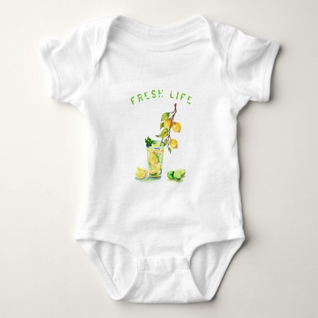 Frischer Lemon Drink Baby Bodysuit - Benutzerdefin Baby Strampler (Vorderseite)