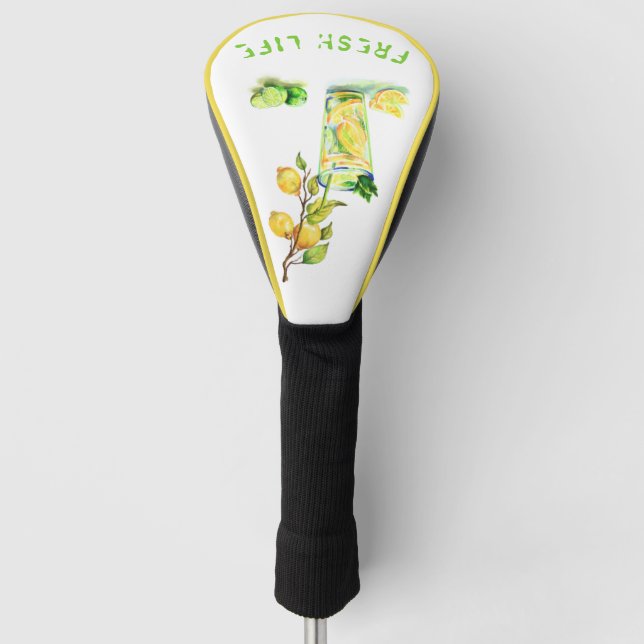 Frischer Lemon Drink Golf Head Cover - Benutzerdef Headcover (Vorderseite)
