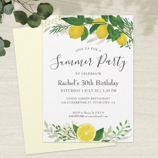 Frischer Lemon Geburtstagskarte 02 Einladung