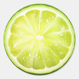 Frischer Limettenschnitt S01 Runder Aufkleber