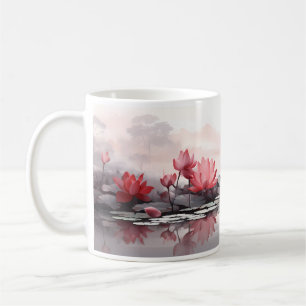 Frischer Lotus auf der Wasseroberfläche Kaffeetasse