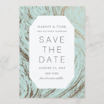 Frischer Marmor/Save the Date Save The Date<br><div class="desc">Ein mutiger Entwurf mit Imitatgold auf der Marmorentwurfsbeschaffenheit,  zum einer Touch der modernen Eleganz mit einem Rand hinzuzufügen.

(merken Sie bitte,  dass das Gold der nur Druck und nicht wirkliche Folie ist,  die gedrückt werden)</div>