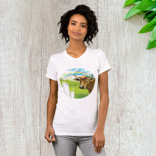 Frischer Milch-Karton und Kuhfarm T-Shirt