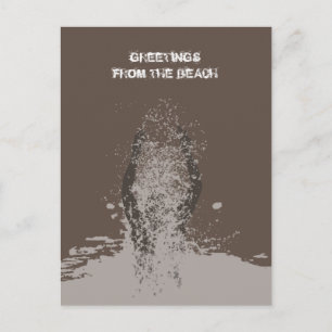 Frischer monochromer Grunge-Mann Wasserspritzer Postkarte