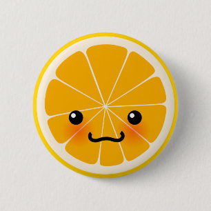 Frischer orange Knopf Button