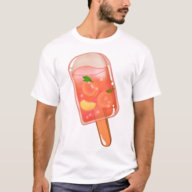 Frischer Pfirsich-Eispops  T-Shirt (Vorderseite)