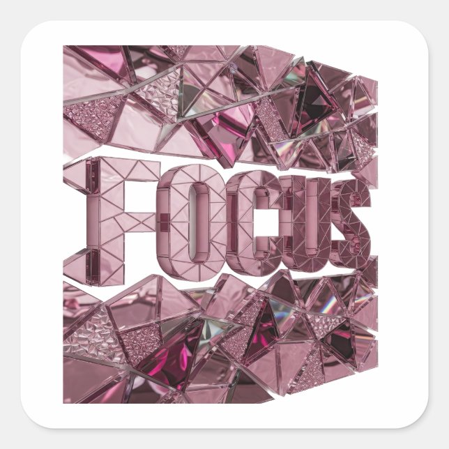 Frischer Pinker FOCUS Quadratischer Aufkleber (Vorderseite)