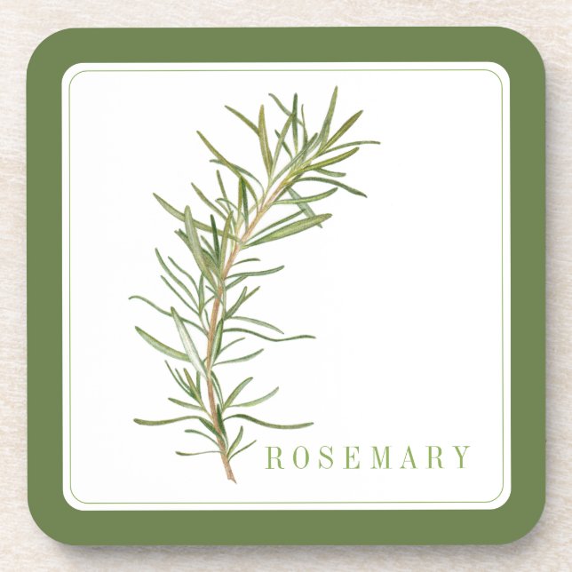 FRISCHER ROSEMARY-Hartplastik-Untersetzer (+text)  Getränkeuntersetzer (Vorderseite)