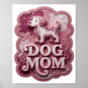 Frischer Silber-Hundemutter-Druck Poster