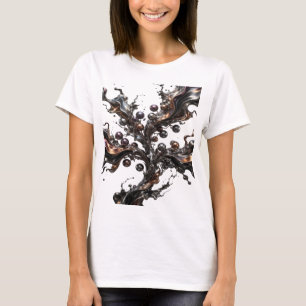 Frischer silberner METALLIC BLOOM Druck T-Shirt