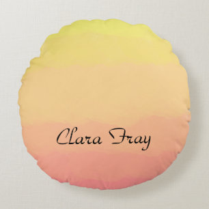 frischer Sonnenuntergang Orangenkorallen im Sommer Rundes Kissen