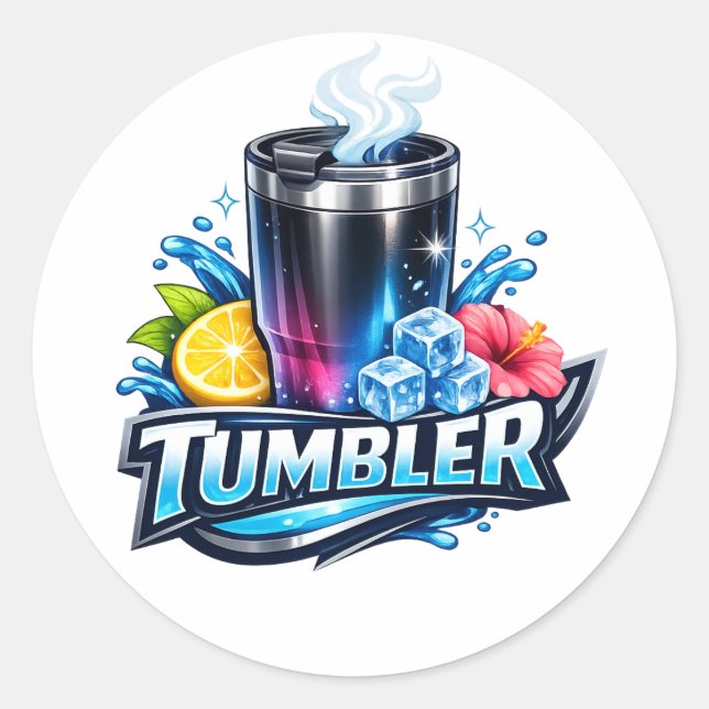 Frischer Tumbler Runder Aufkleber (Vorderseite)