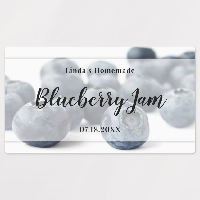 Frischer und moderner Blueberry Jam Jar Etiketten (Design 1)
