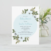 Frisches Anemone Baby Dusche Einladung_Blau