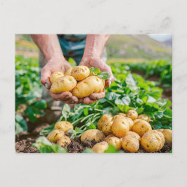 Frisches Baby Kartoffeln im Garten Feiertagspostkarte