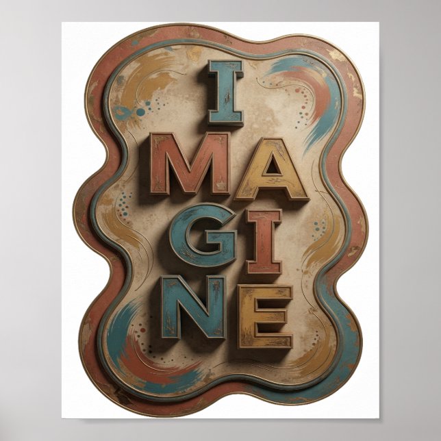 Frisches Blau IMAGINE Wearable Kunst Poster (Vorne)