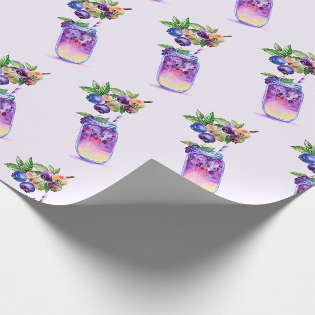 Frisches Blueberry Trinkpapier Geschenkpapier (Ecke)