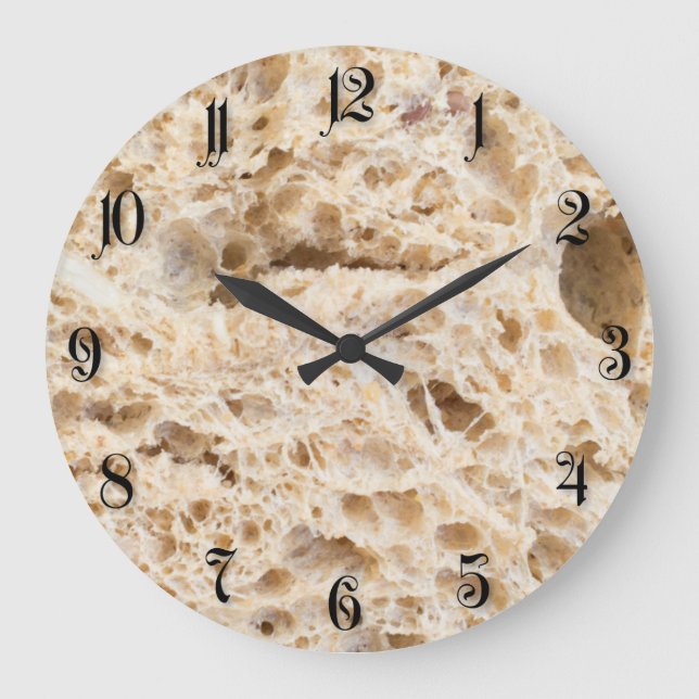 Frisches Brot schneiden Große Wanduhr (Vorderseite)