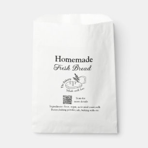 Frisches Brot und Backwaren mit Namen, Zutaten Q o Geschenktütchen