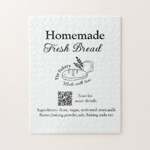 Frisches Brot und Backwaren mit Namen, Zutaten Q o Puzzle