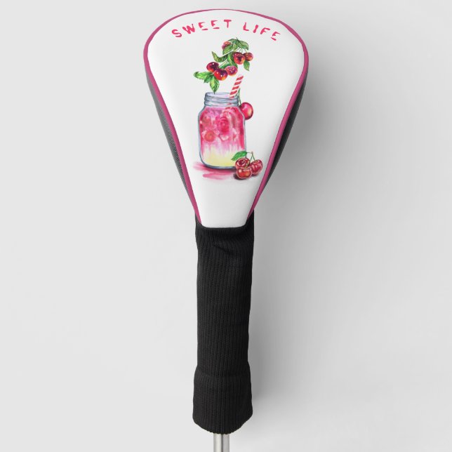 Frisches Cherry Drink Golf Head Cover - Custom Tex Headcover (Vorderseite)