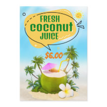 Frisches Coconut Juice Menü