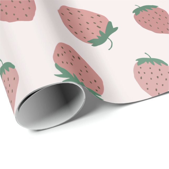 Frisches Erdbeermuster Geschenkpapier (Rolleneckpunkt)
