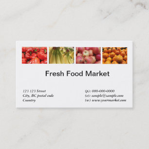 Frisches Essen, Obst, Gemüsemarkt Visitenkarte