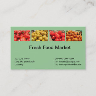 Frisches Essen, Obst, Gemüsemarkt Visitenkarte