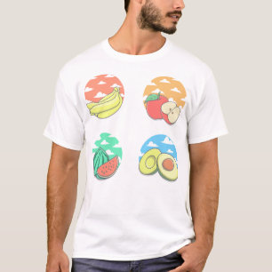 Frisches Fruchtbündel mit Wolken und Himmel T-Shirt