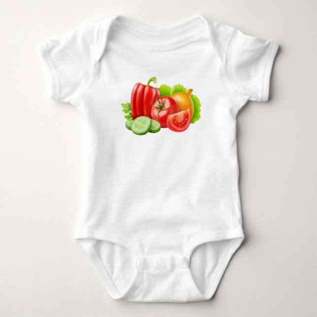 Frisches Gemüse Baby Strampler (Vorderseite)