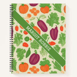 Frisches Gemüse, blumenfarbenes Muster Notizbuch
