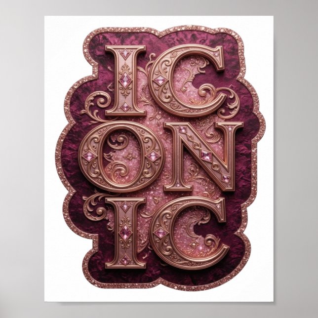 Frisches Gold ICONIC Textdesign Poster (Vorne)