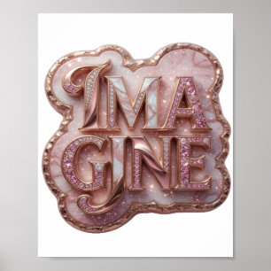 Frisches Gold IMAGINE 3D-Textart Poster