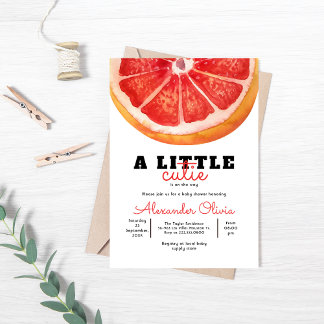 Frisches Grapefruit Wasserfarbe Citrus Baby Dusche Einladung