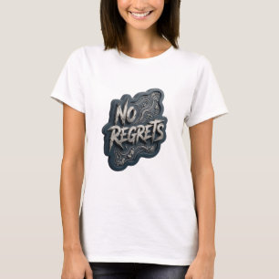 Frisches Grau NO REGRETS Statement T-Shirt