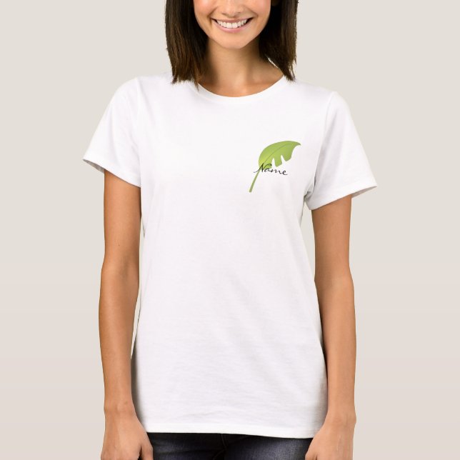 Frisches, grünes tropisches Leaf T-Shirt (Vorderseite)