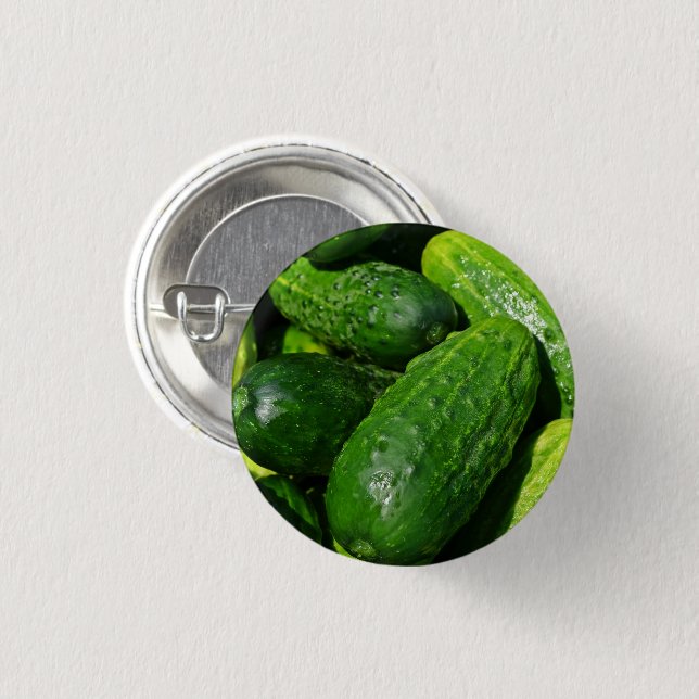Frisches Gurken, ganz Button (Vorne & Hinten)