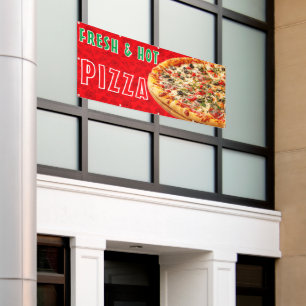 Frisches & Heißes Pizza Cheesy Pepperoni Werbung Banner