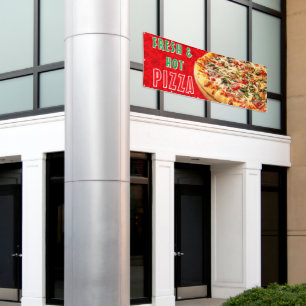 Frisches & Heißes Pizza Cheesy Pepperoni Werbung Banner