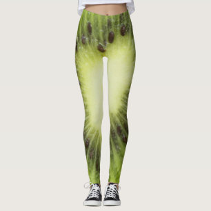 Frisches Kiwi. Runde Scheibe abgeschieden Leggings