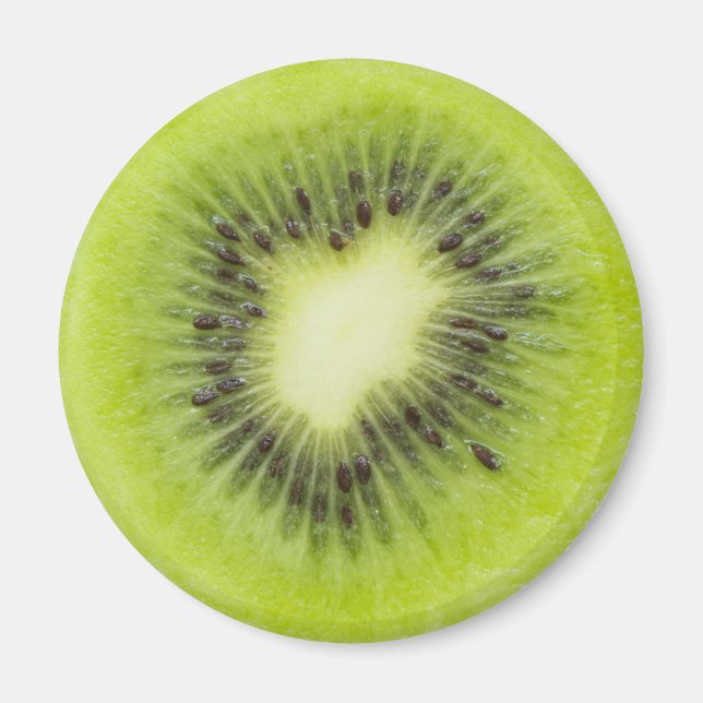 Frisches Kiwi. Runde Scheibe abgeschieden Magnet (Vorne)