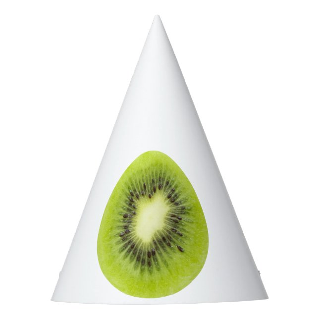 Frisches Kiwi. Runde Scheibe abgeschieden Partyhütchen (Vorderseite)
