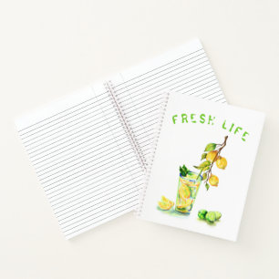 Frisches Lemon Drink Notebook - Benutzerdefinierte Notizbuch