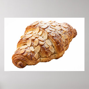 Frisches Mandelcroissant Französisches Gebäck Poster