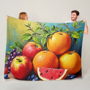 Frisches Obst in perfektem Mix Design Fleecedecke