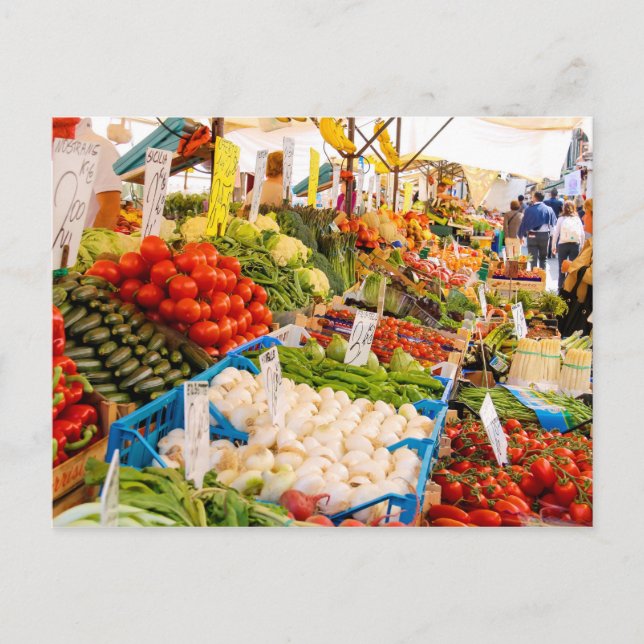 Frisches Obst und Gemüse auf dem Markt für Bauern Postkarte (Vorderseite)